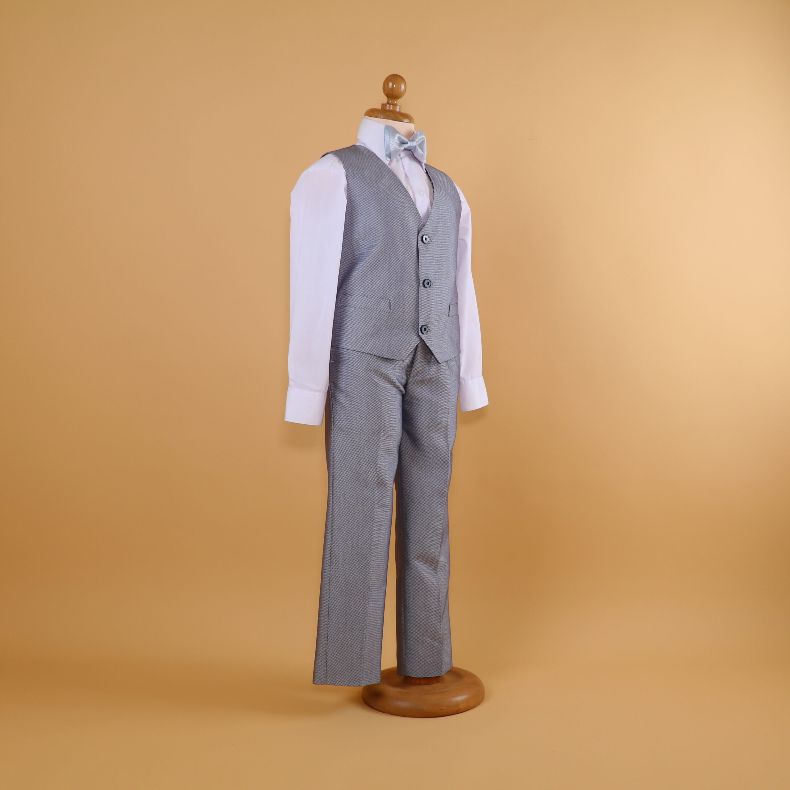 terno plateado para niños chaleco corte clásico - Adrielito 2