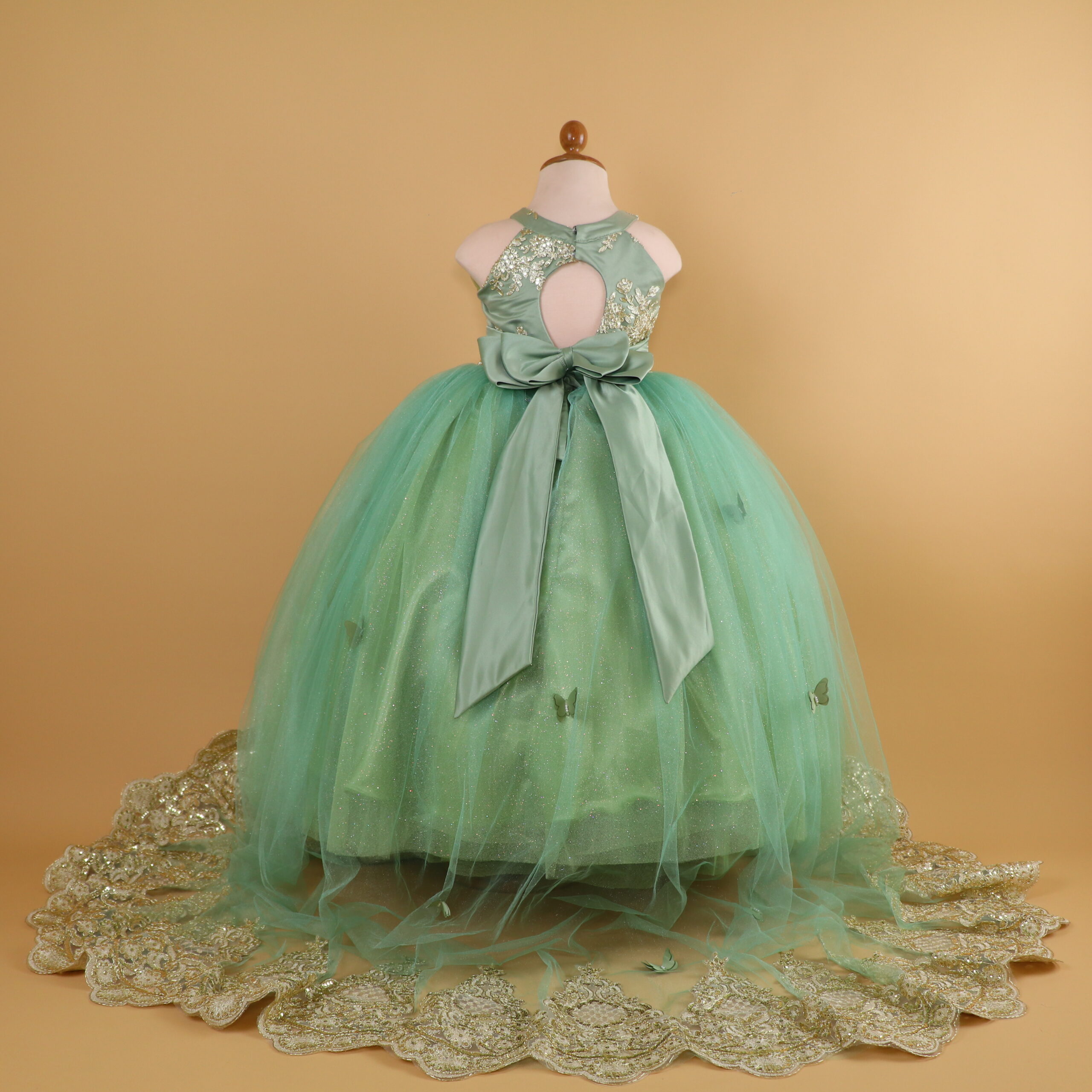 vestido niñas con cierre y lazo color verde olivo - Lizzie vestido niñas con cierre y lazo color verde olivo - Lizzie