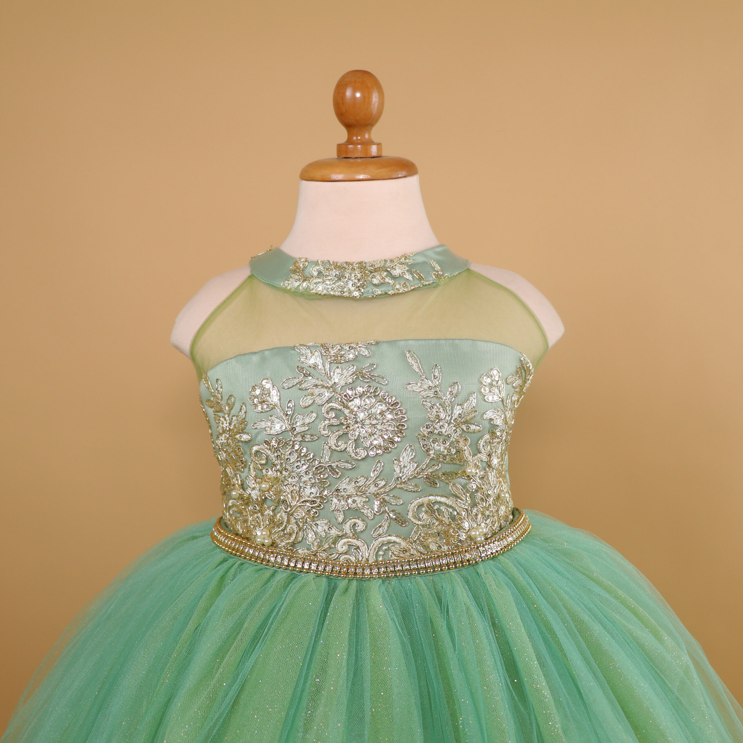 vestido niñas escote halter color verde olivo - Lizzie vestido niñas escote halter color verde olivo - Lizzie