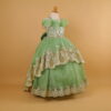vestido niñas tela tul brillo caida princesa color verde olivo - Valeria vestido niñas tela tul brillo caida princesa color verde olivo - Valeria