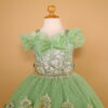 vestido niñas tela tul brillo color verde olivo - Valeria vestido niñas tela tul brillo color verde olivo - Valeria