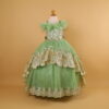 vestido niñas tela tul brillo encajes color verde olivo - Valeria vestido niñas tela tul brillo encajes color verde olivo - Valeria