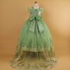 vestido niñas tela tul brillo falda desmontable color verde olivo - Valeria vestido niñas tela tul brillo falda desmontable color verde olivo - Valeria