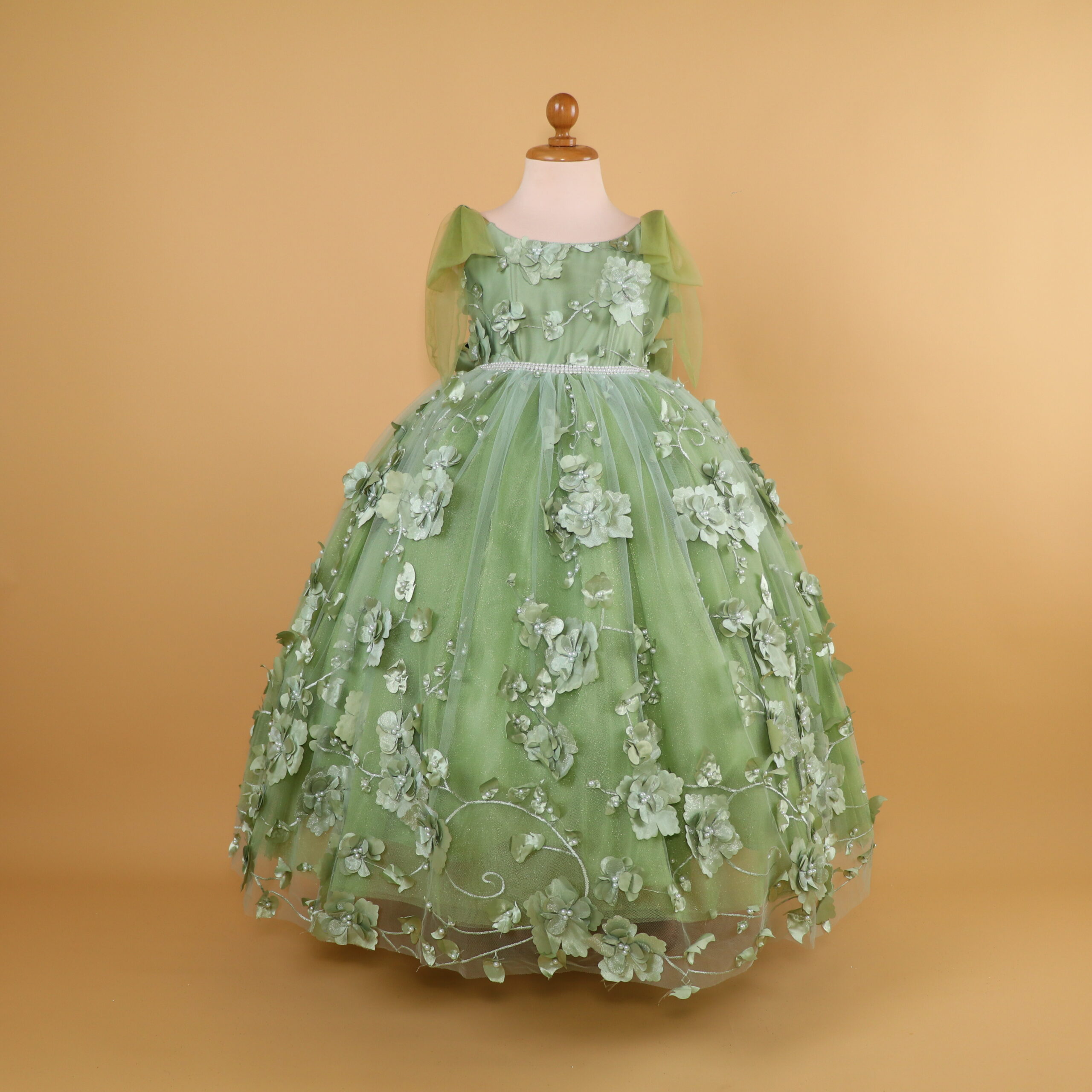vestido para niñas color verde olivo - Alexa