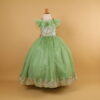 vestido para niñas tela tul brillo encajes color verde olivo - Valeria vestido para niñas tela tul brillo encajes color verde olivo - Valeria