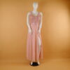 vestido tela gasa corpiño con bruselas en pedreria color rosa nude - Sarai vestido tela gasa corpiño con bruselas en pedreria color rosa nude - Sarai