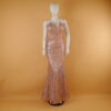 vestido tela glitter corte sirena color nude - Yusmara