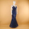 vestido tela glitter totalmente laminado color azul noche - Ruth