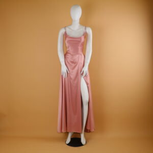 vestido tela seda caida linea A color palo rosa - Cloe