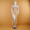 Vestido tela saten corte sirena color nude - Mery