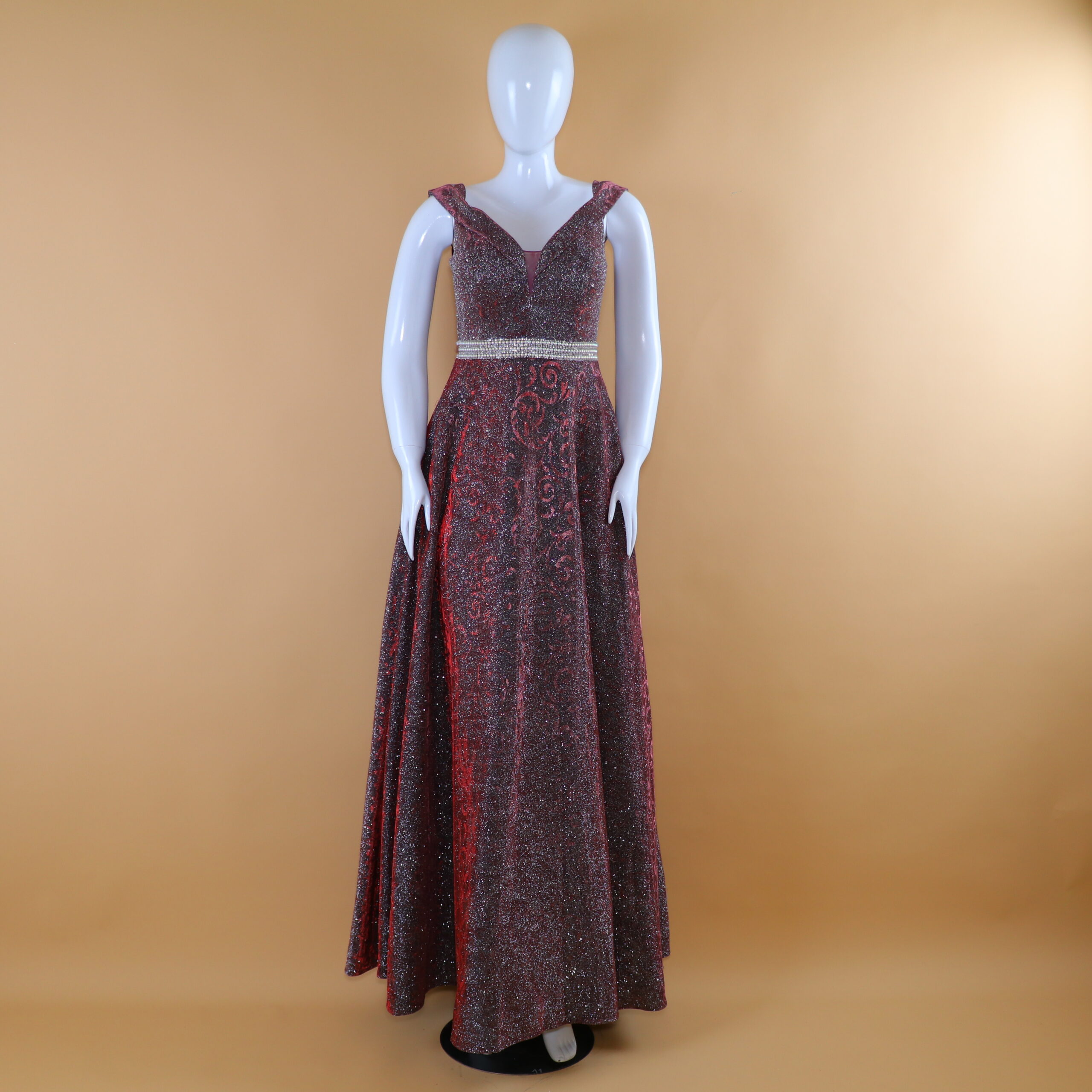 vestido tela tornasolada escote en v color vino - Yesenia vestido tela tornasolada escote en v color vino - Yesenia