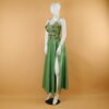 vestido tela versace con abertura desde el muslo color verde olivo - Stefanny vestido tela versace con abertura desde el muslo color verde olivo - Stefanny